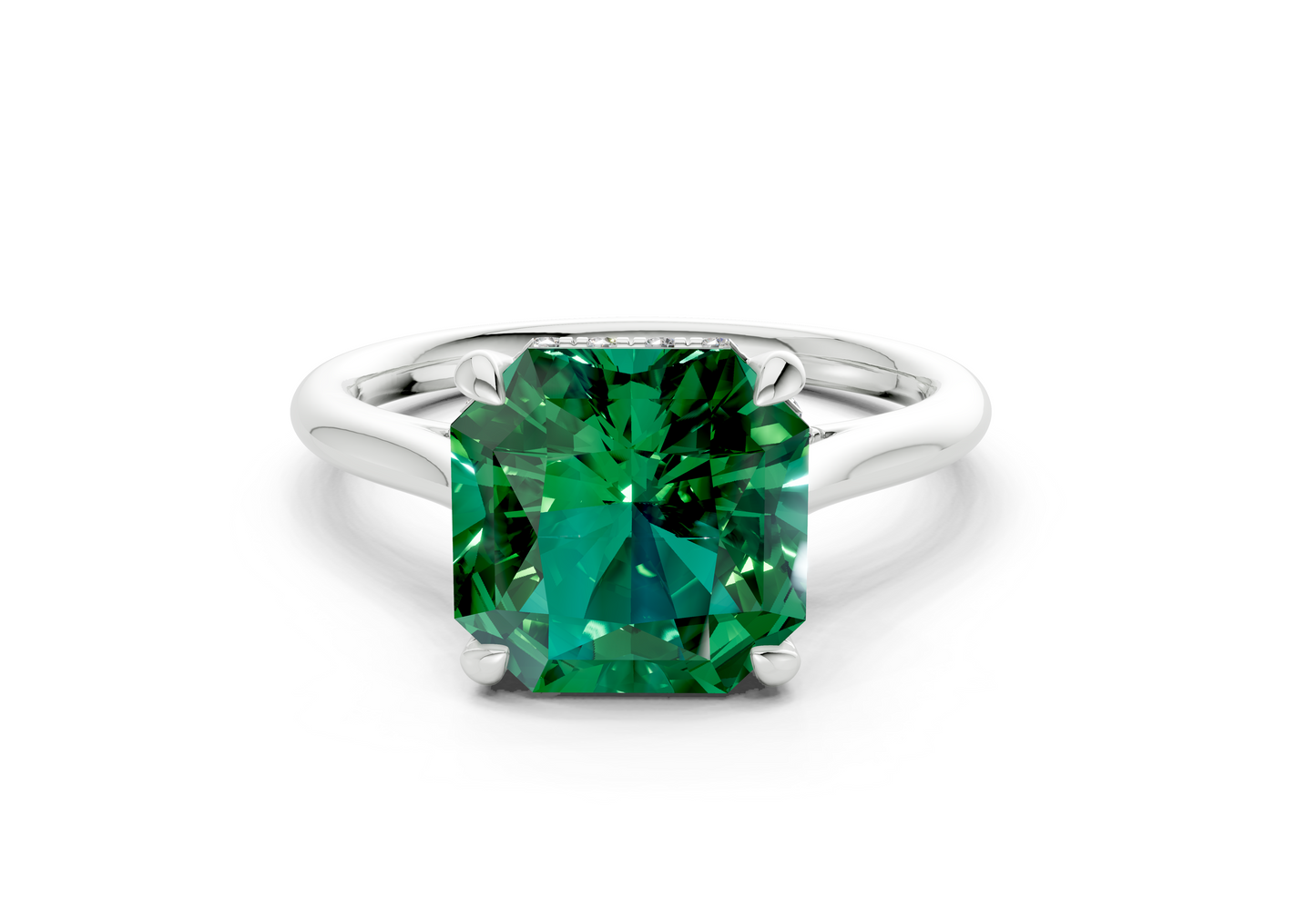 Piper Emerald Gemstone Solitaire Radiant Squareuare Cut 2.3mm Engagement Ring