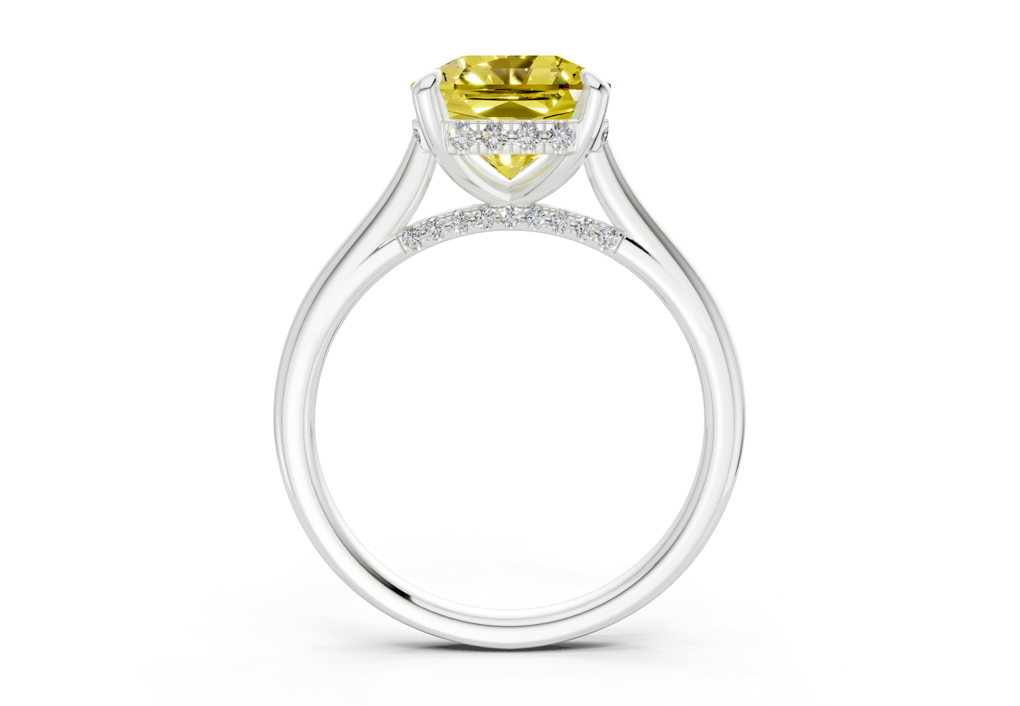 Piper Yellow Diamond Solitaire Radiant Squareuare Cut 2mm Engagement Ring