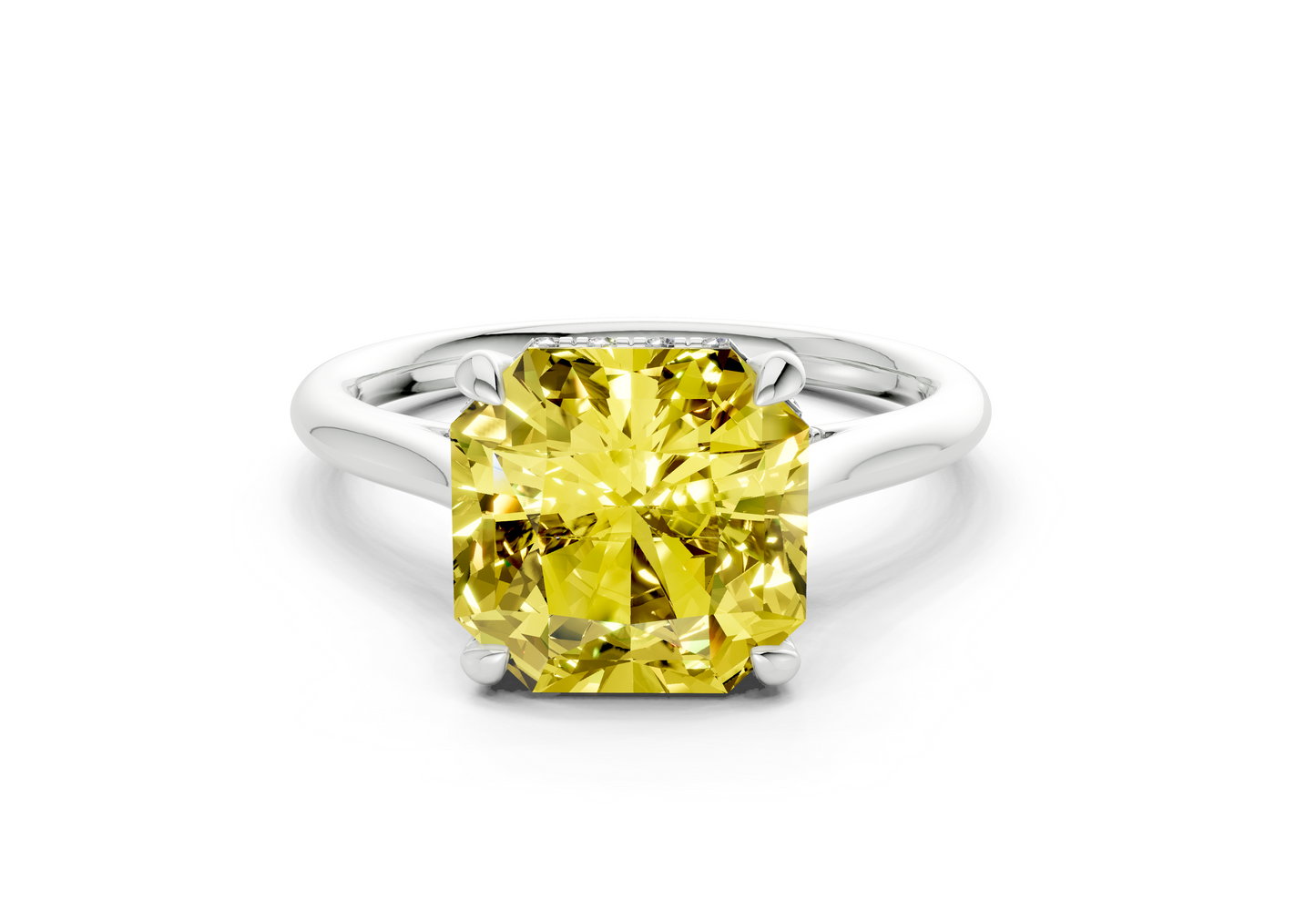 Piper Yellow Diamond Solitaire Radiant Squareuare Cut 2mm Engagement Ring