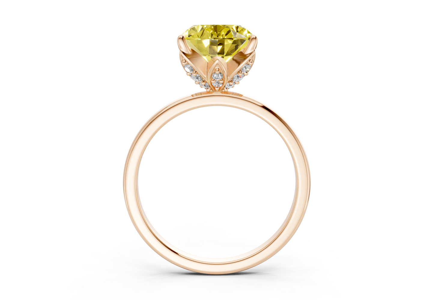 Skye Yellow Diamond Solitaire Oval Cut 1.8mm Engagement Ring