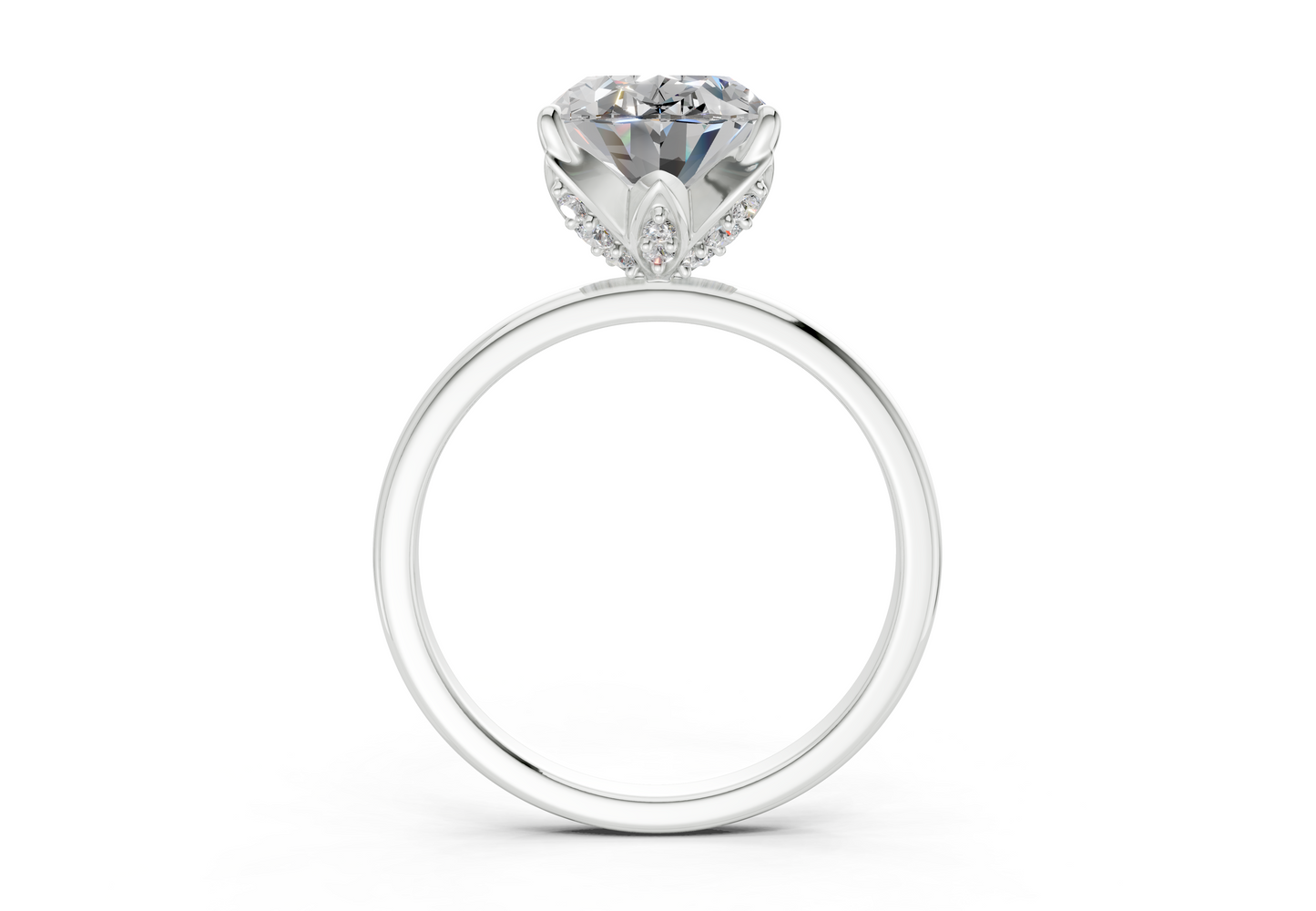 Skye Diamond Solitaire Oval Cut 1.8mm Engagement Ring