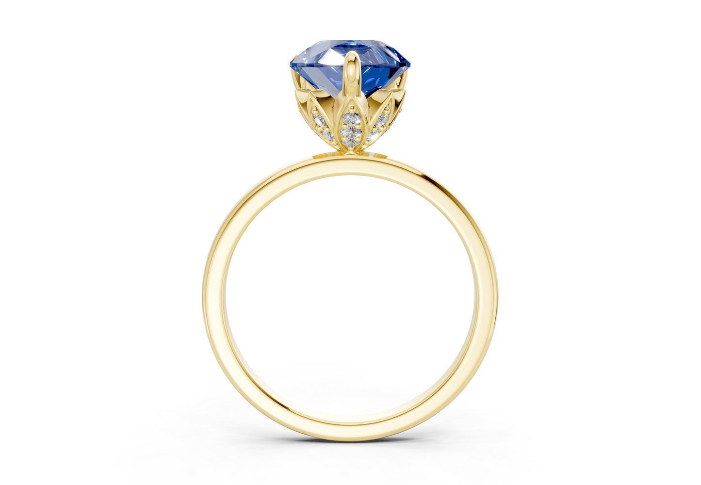 Skye Sapphire Gemstone Solitaire Pear Cut 1.8mm Engagement Ring