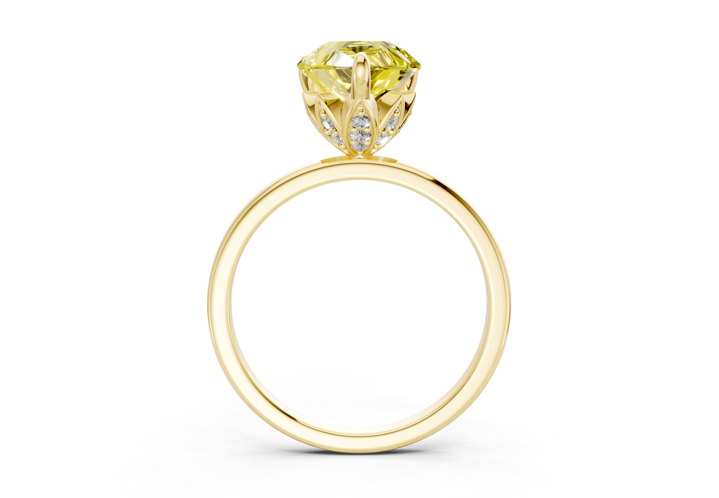 Skye Yellow Diamond Solitaire Pear Cut 1.8mm Engagement Ring