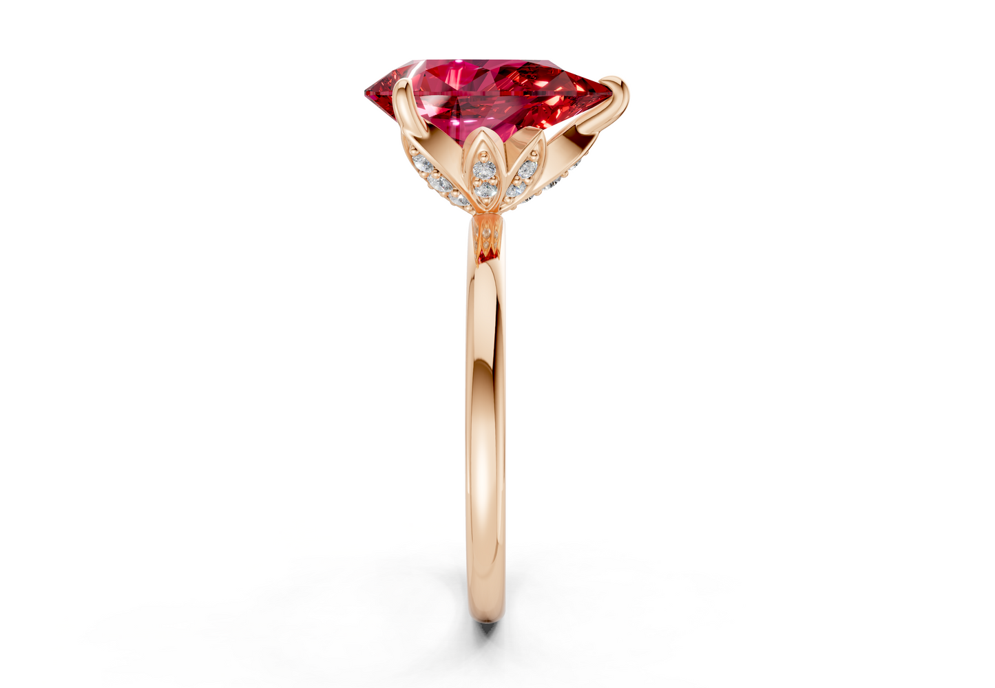 Skye Ruby Gemstone Solitaire Pear Cut 1.8mm Engagement Ring