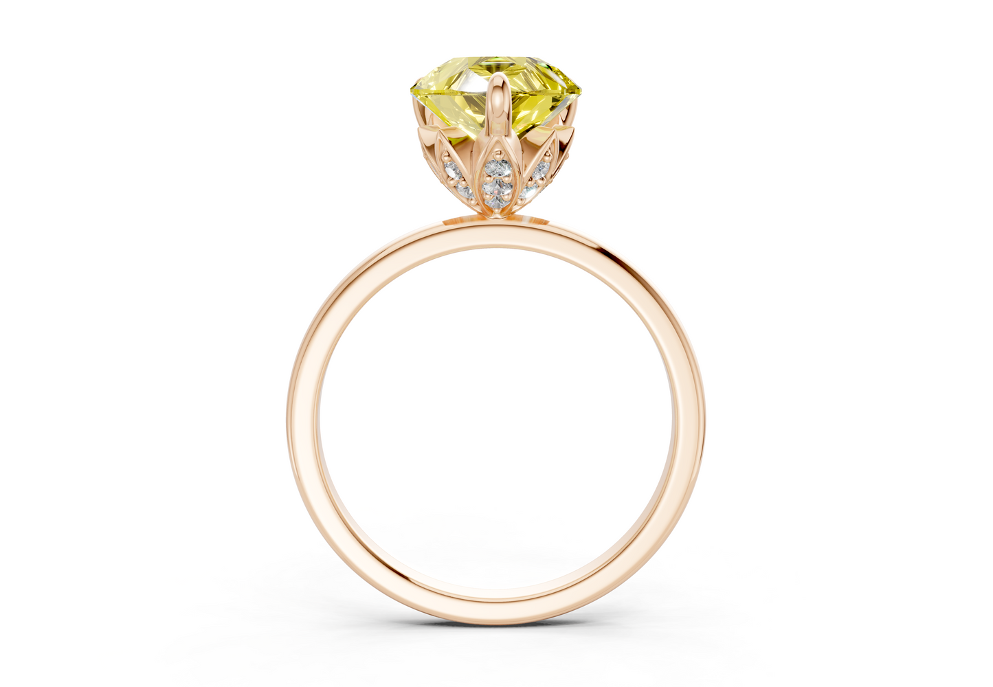 Skye Yellow Diamond Solitaire Pear Cut 1.8mm Engagement Ring