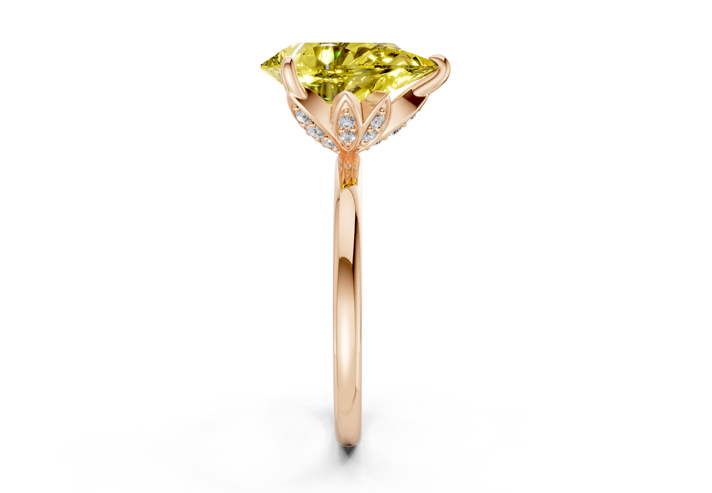 Skye Yellow Diamond Solitaire Pear Cut 1.8mm Engagement Ring