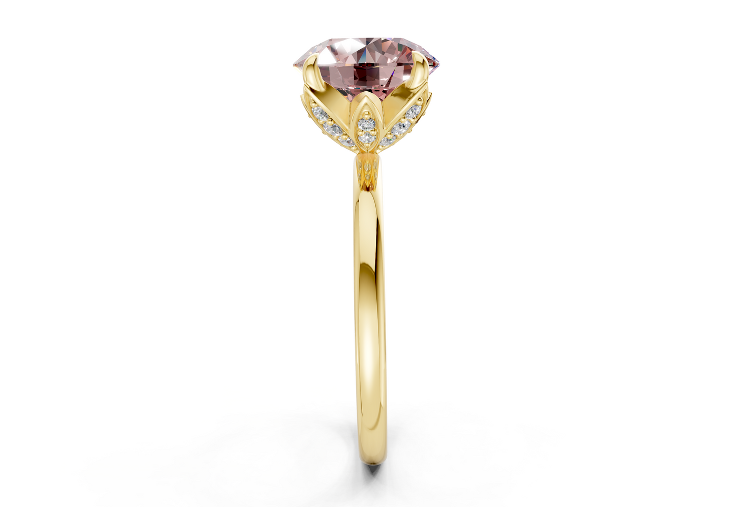 Skye Pink Diamond Solitaire Round Cut 1.8mm Engagement Ring