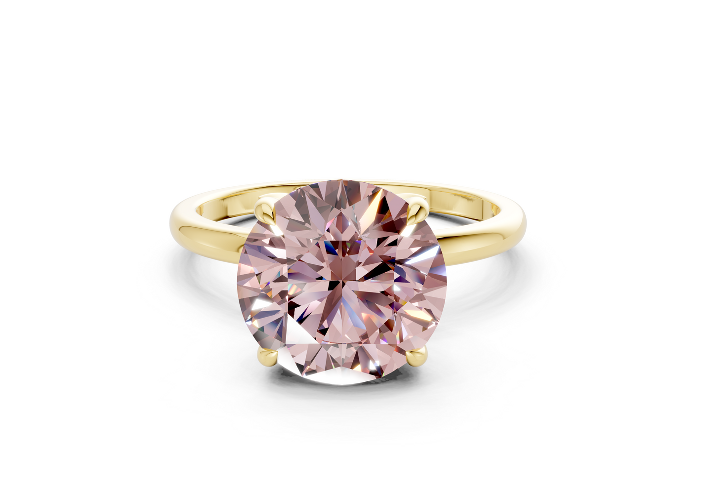 Skye Pink Diamond Solitaire Round Cut 1.8mm Engagement Ring