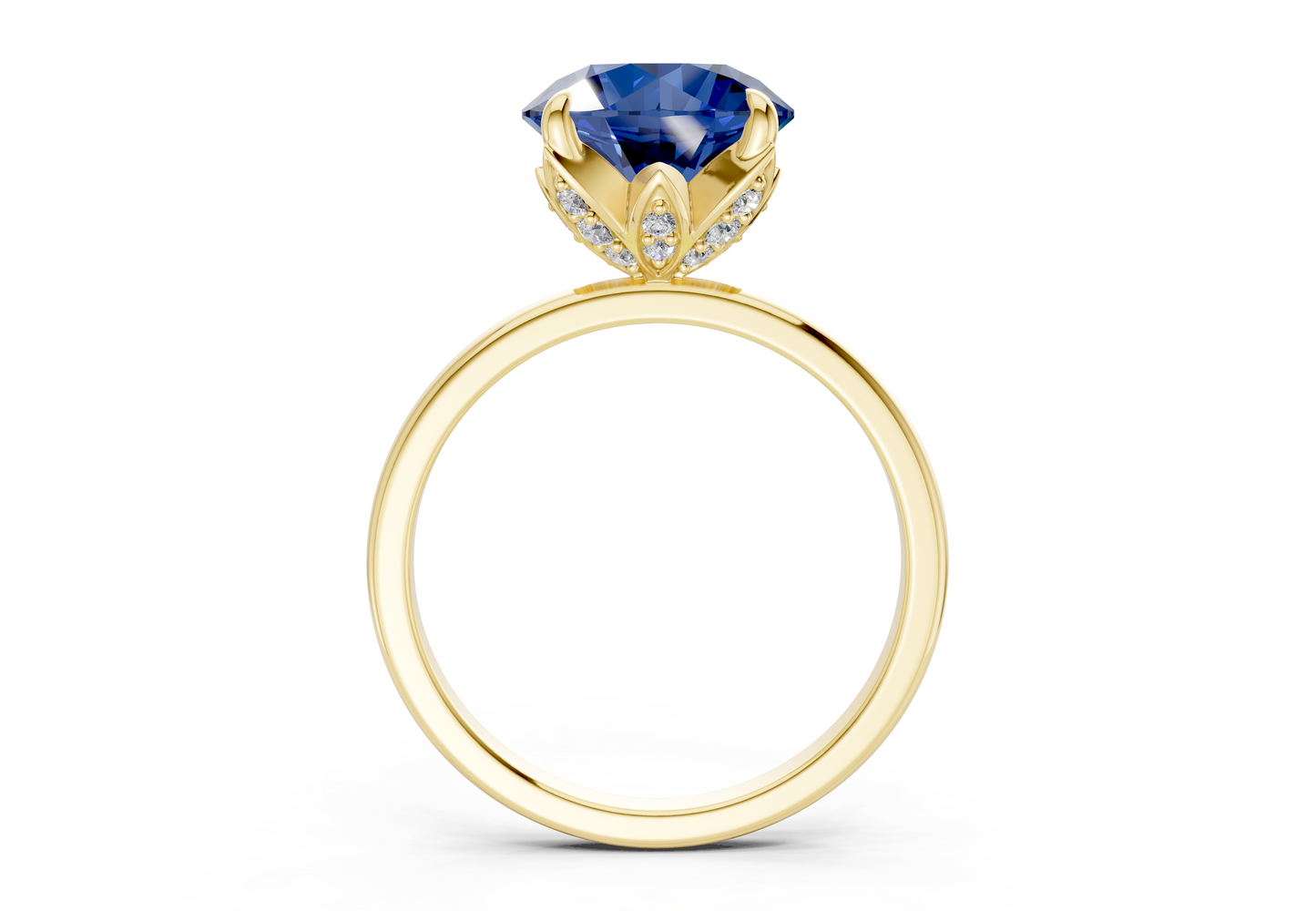 Skye Sapphire Gemstone Solitaire Round Cut 1.8mm Engagement Ring