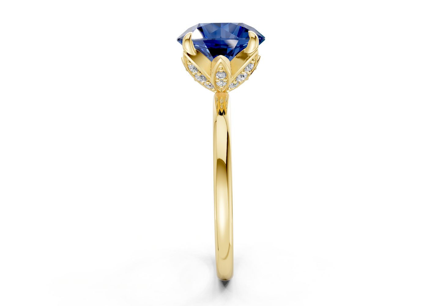 Skye Sapphire Gemstone Solitaire Round Cut 1.8mm Engagement Ring