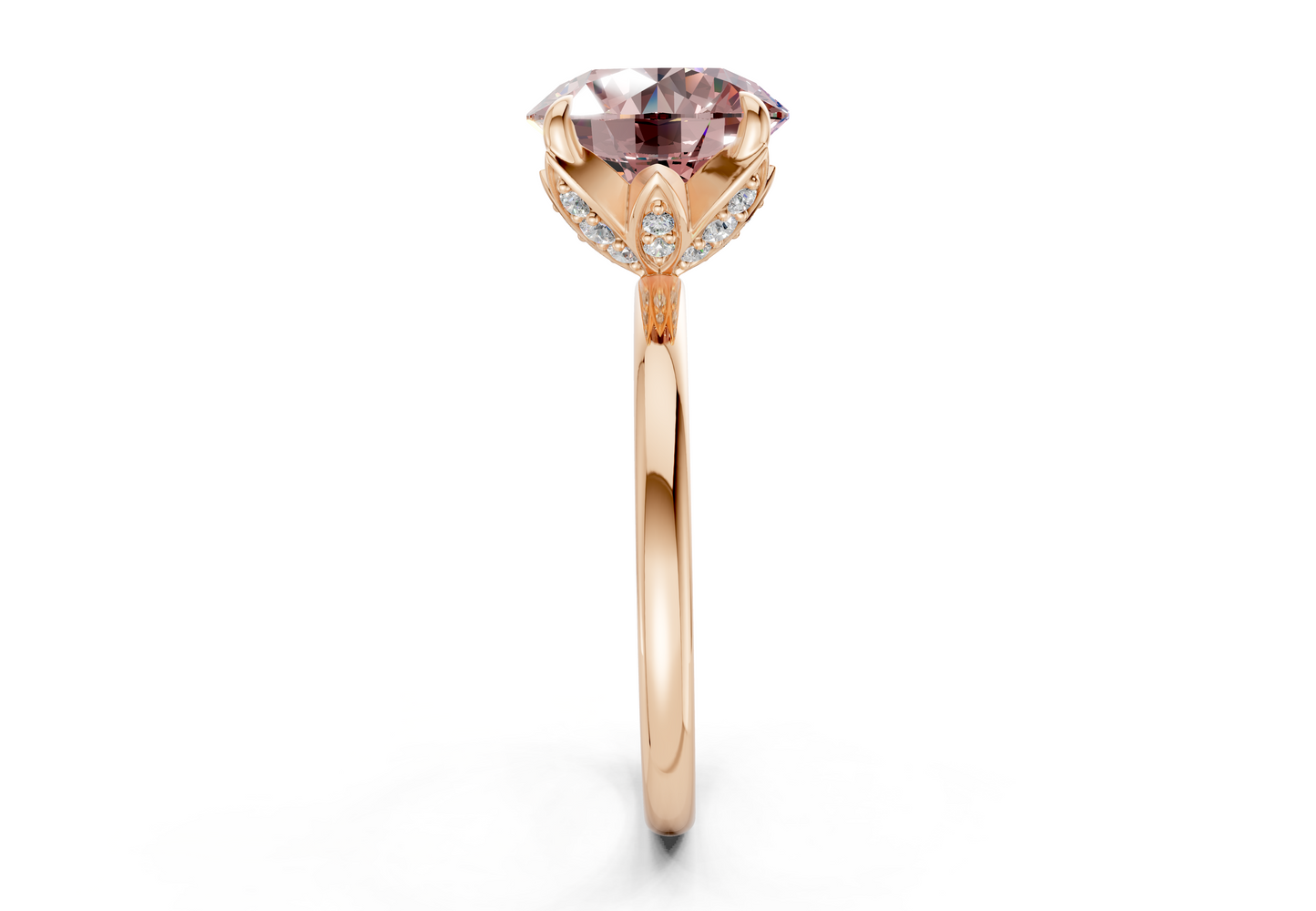 Skye Pink Diamond Solitaire Round Cut 1.8mm Engagement Ring
