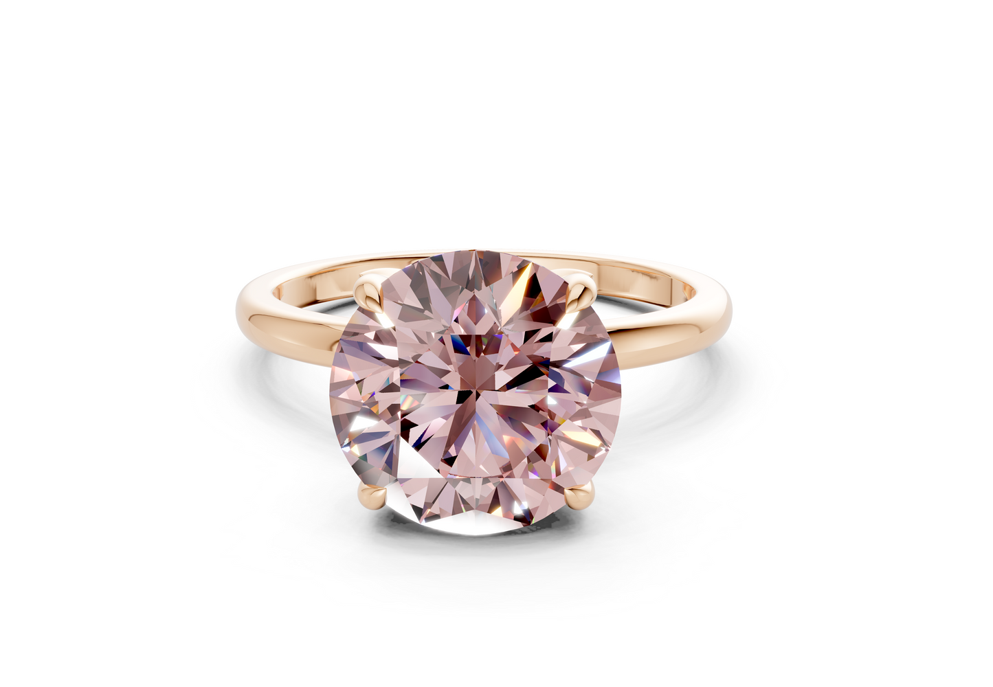 Skye Pink Diamond Solitaire Round Cut 1.8mm Engagement Ring