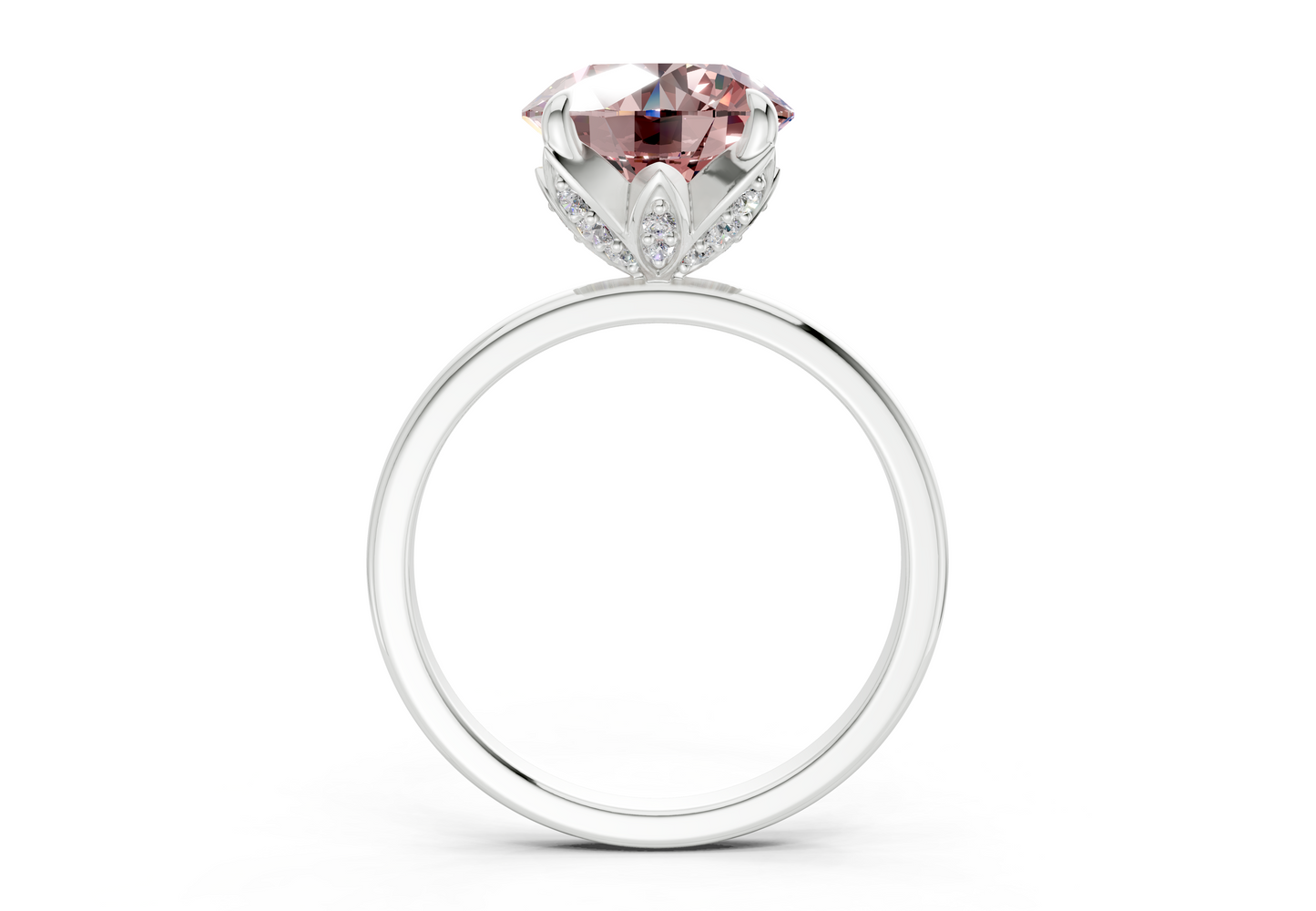 Skye Pink Diamond Solitaire Round Cut 1.8mm Engagement Ring