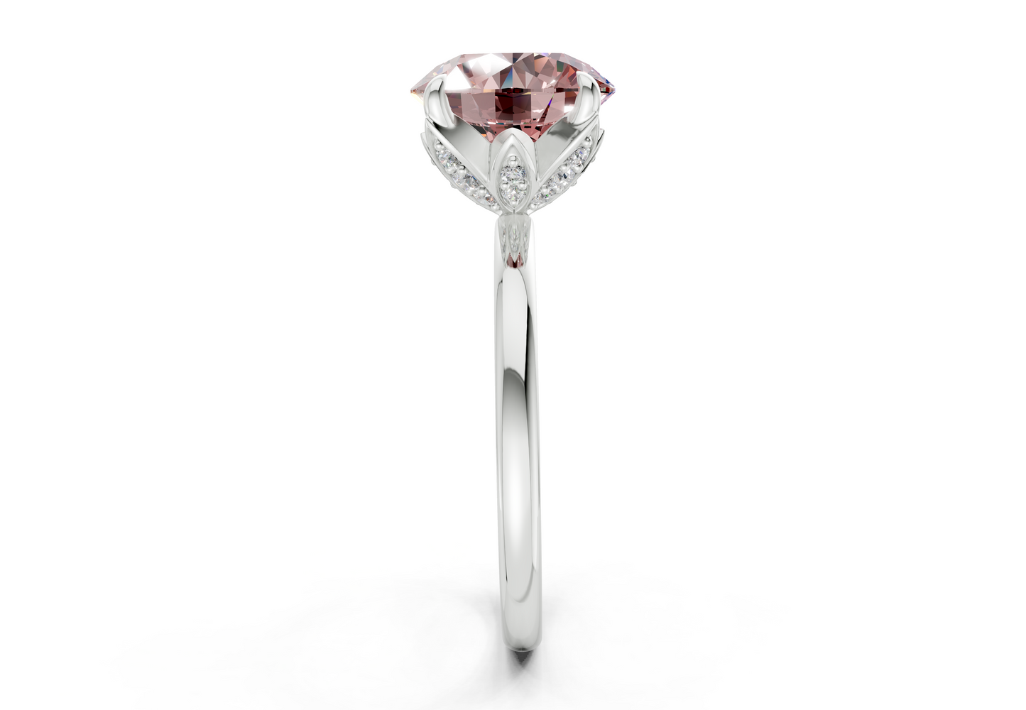 Skye Pink Diamond Solitaire Round Cut 1.8mm Engagement Ring