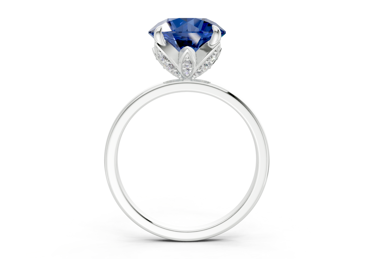 Skye Sapphire Gemstone Solitaire Round Cut 1.8mm Engagement Ring