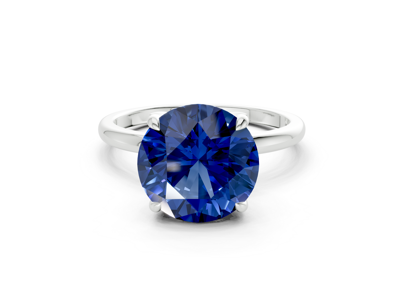 Skye Sapphire Gemstone Solitaire Round Cut 1.8mm Engagement Ring