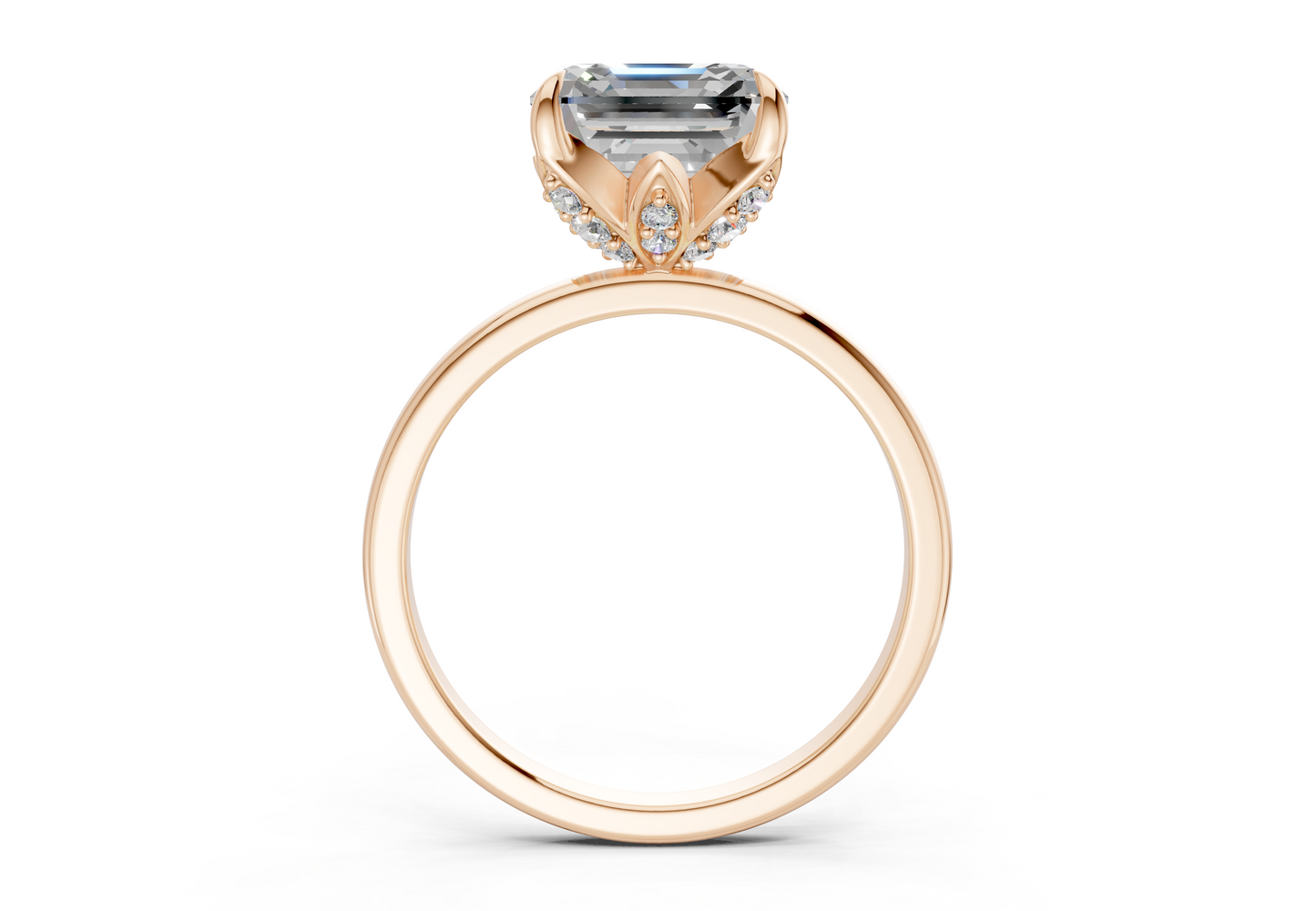 Skye Diamond Solitaire Asscher Cut 1.8mm Engagement Ring