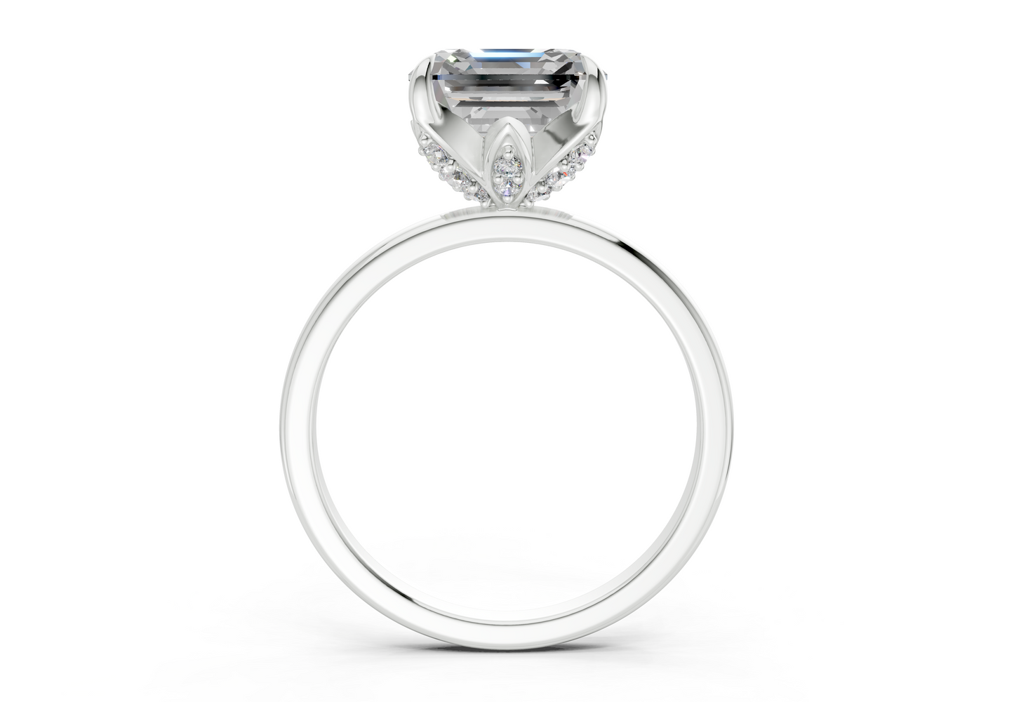 Skye Diamond Solitaire Asscher Cut 1.8mm Engagement Ring