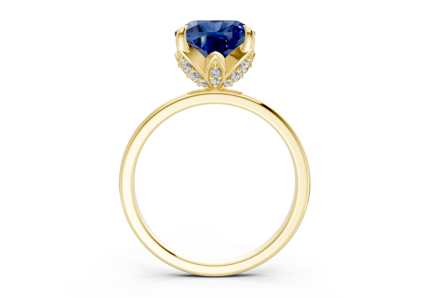 Skye Sapphire Gemstone Solitaire Cushion Squareuare Cut 1.8mm Engagement Ring
