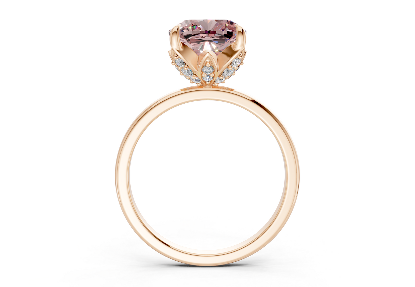 Skye Pink Diamond Solitaire Cushion Squareuare Cut 1.8mm Engagement Ring