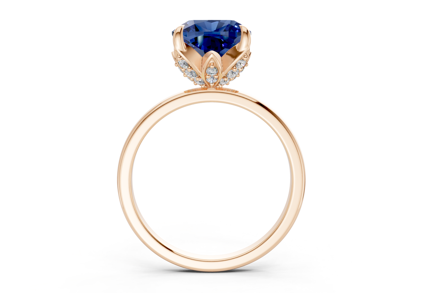 Skye Sapphire Gemstone Solitaire Cushion Squareuare Cut 1.8mm Engagement Ring