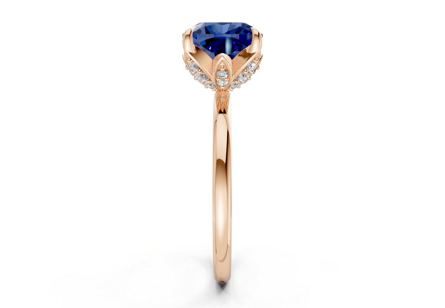 Skye Sapphire Gemstone Solitaire Cushion Squareuare Cut 1.8mm Engagement Ring