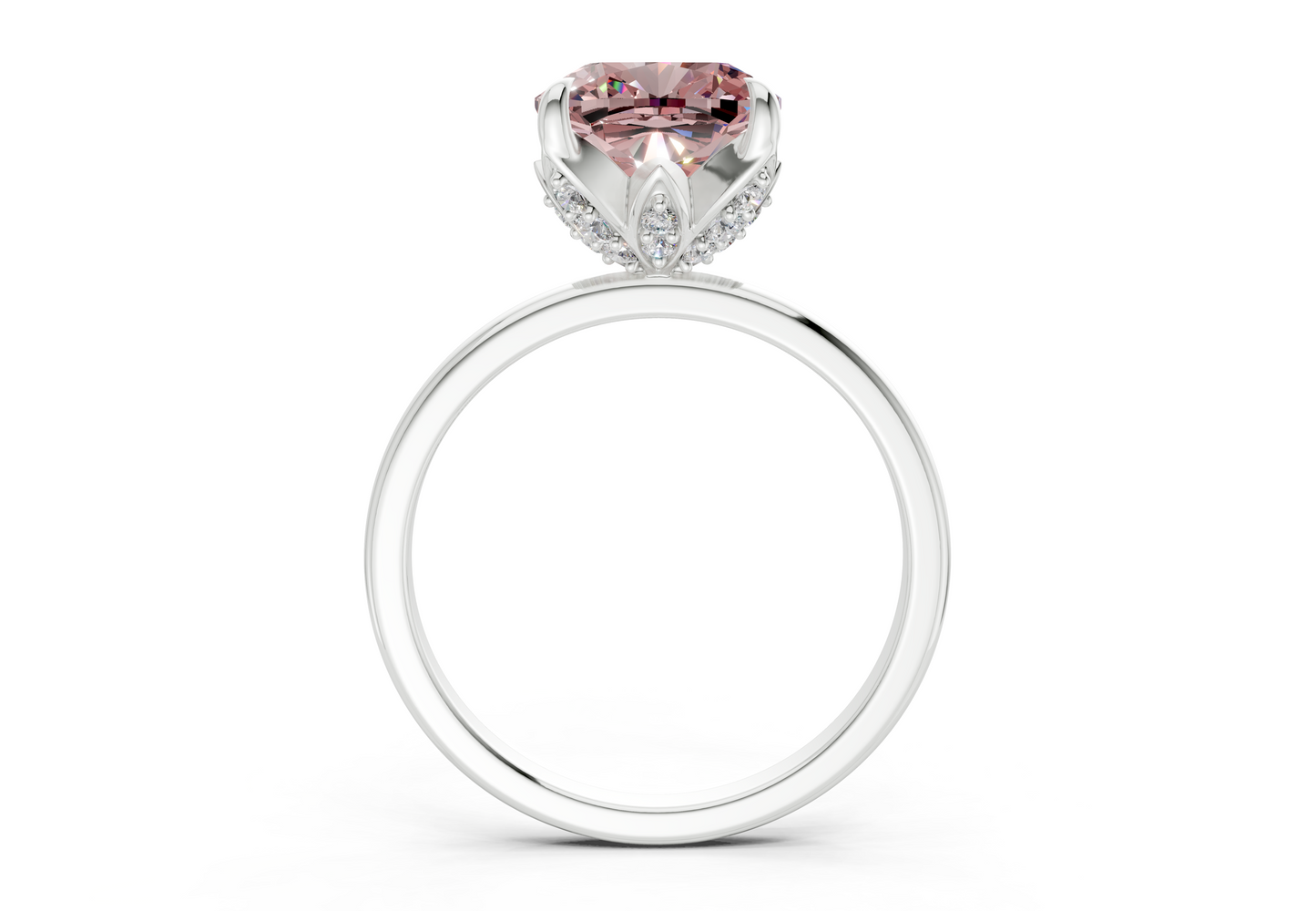 Skye Pink Diamond Solitaire Cushion Squareuare Cut 1.8mm Engagement Ring