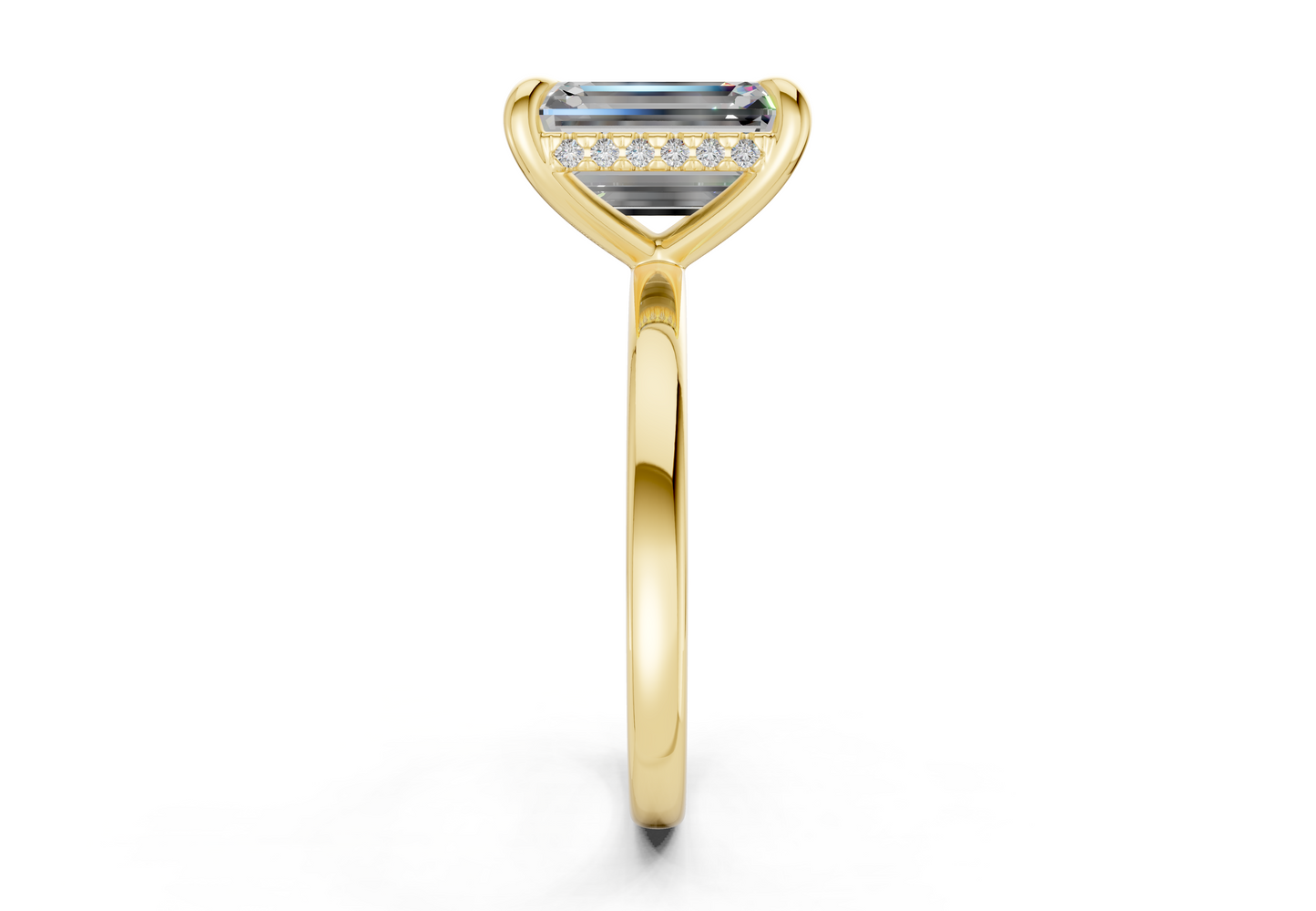 Solstice Diamond Solitaire Emerald Cut 1.8mm Engagement Ring