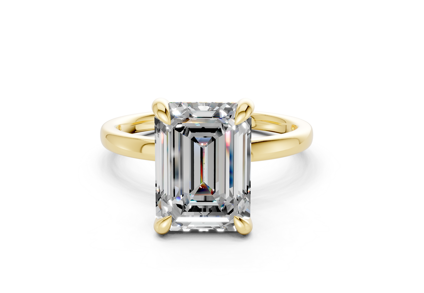 Solstice Diamond Solitaire Emerald Cut 1.8mm Engagement Ring