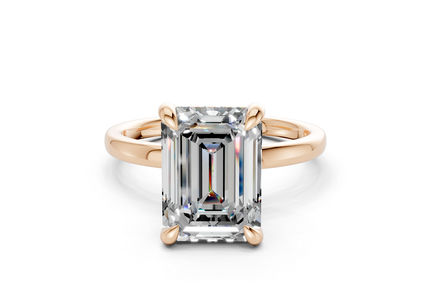 Solstice Diamond Solitaire Emerald Cut 1.8mm Engagement Ring