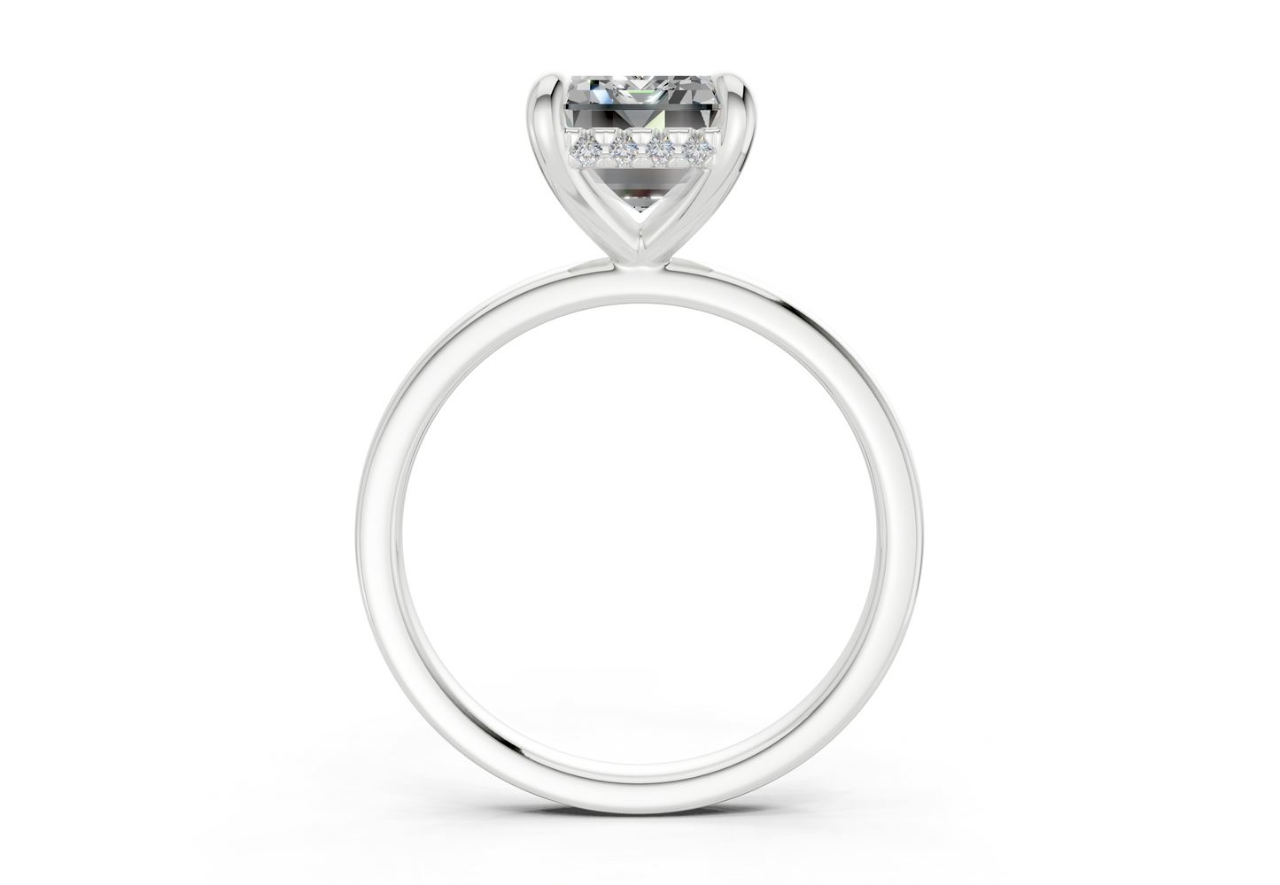 Solstice Diamond Solitaire Emerald Cut 1.8mm Engagement Ring