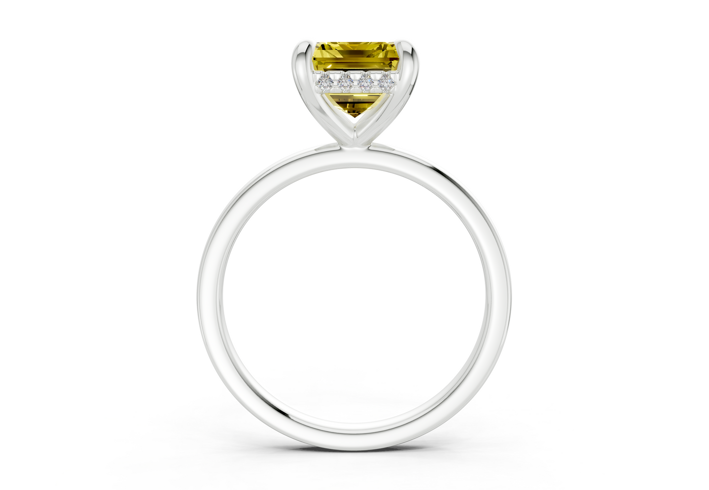 Solstice Yellow Diamond Solitaire Emerald Cut 2.3mm Engagement Ring