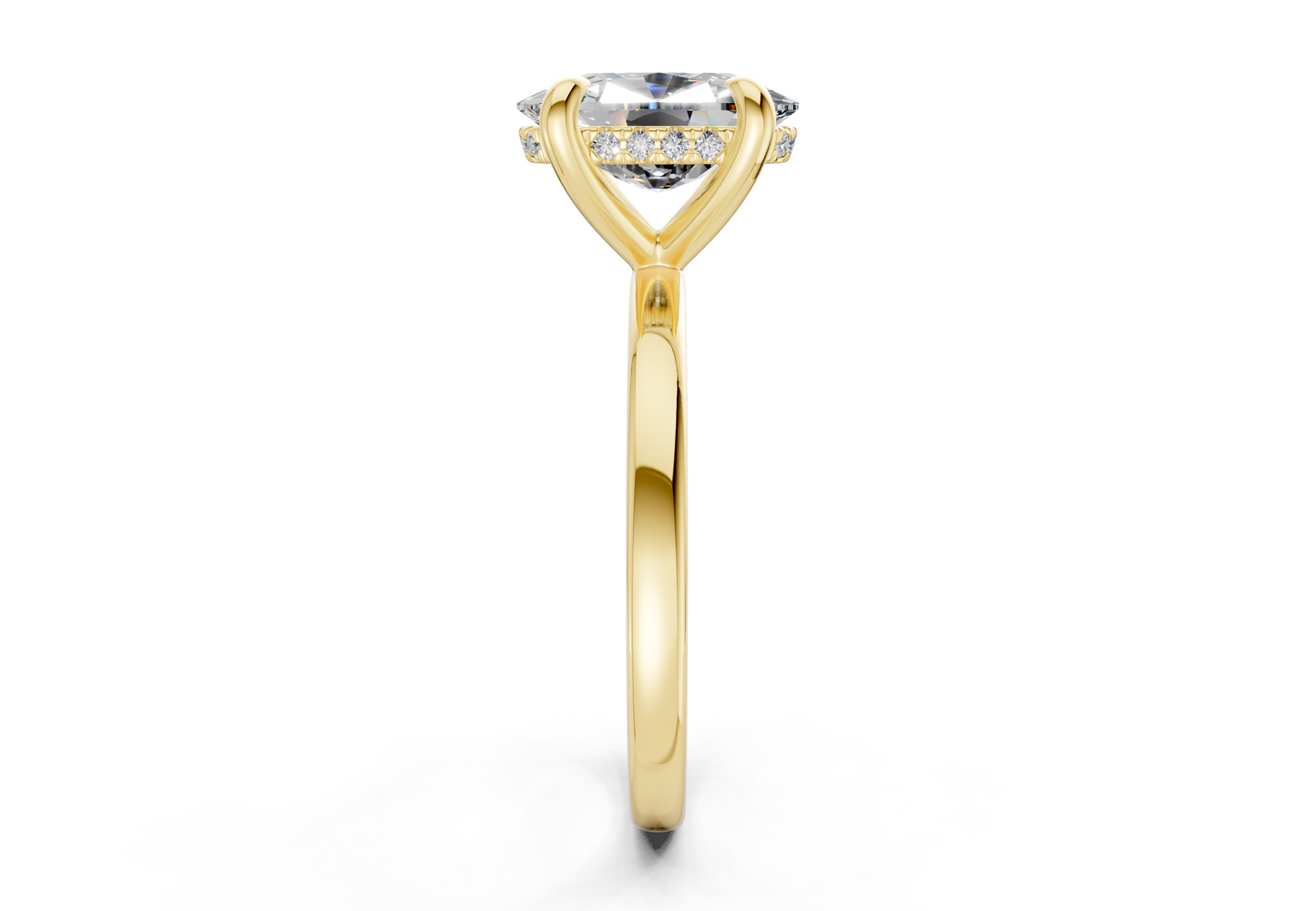 Solstice Diamond Solitaire Elongated Cushion Cut 2.3mm Engagement Ring