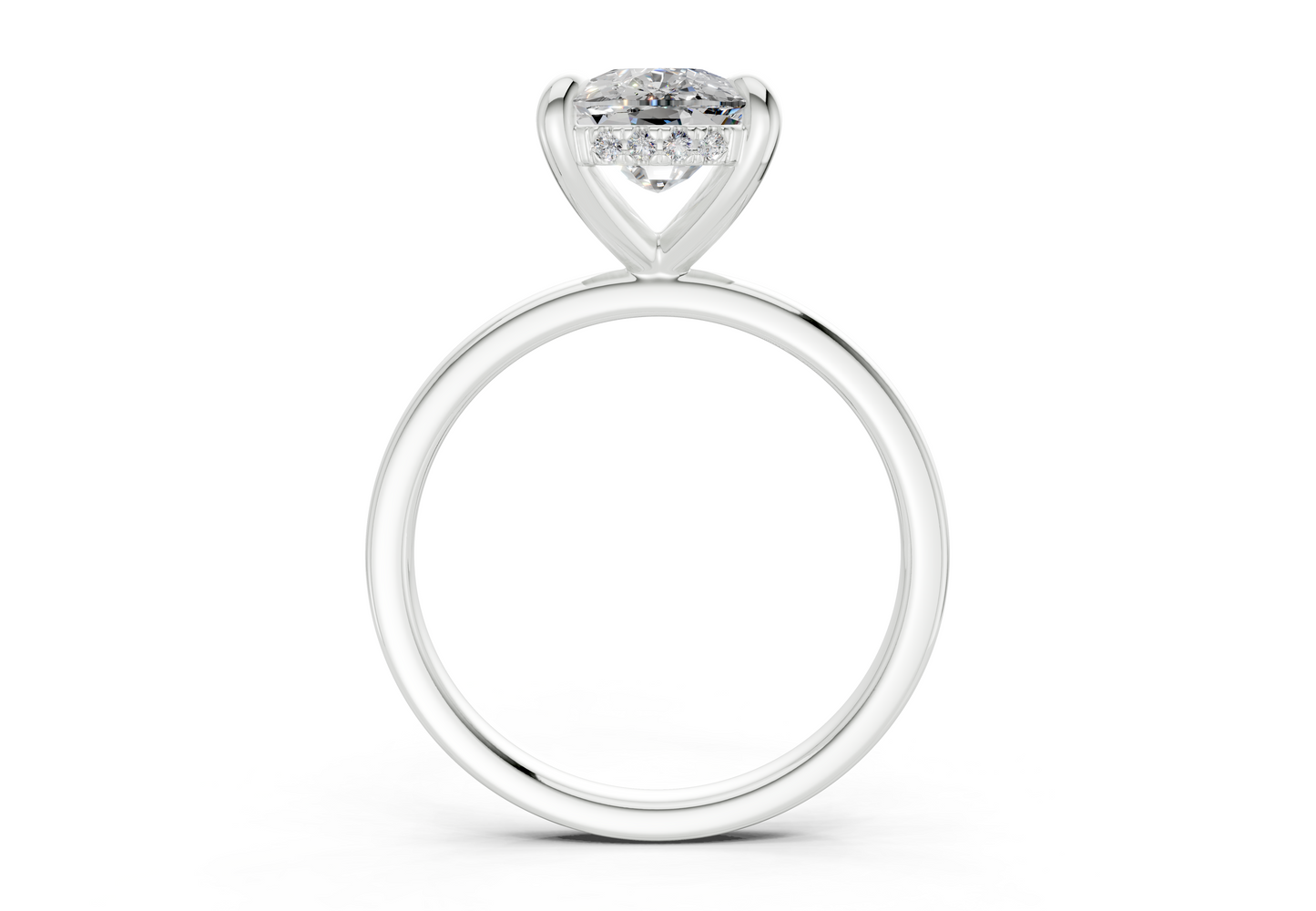 Solstice Diamond Solitaire Elongated Cushion Cut 2.3mm Engagement Ring