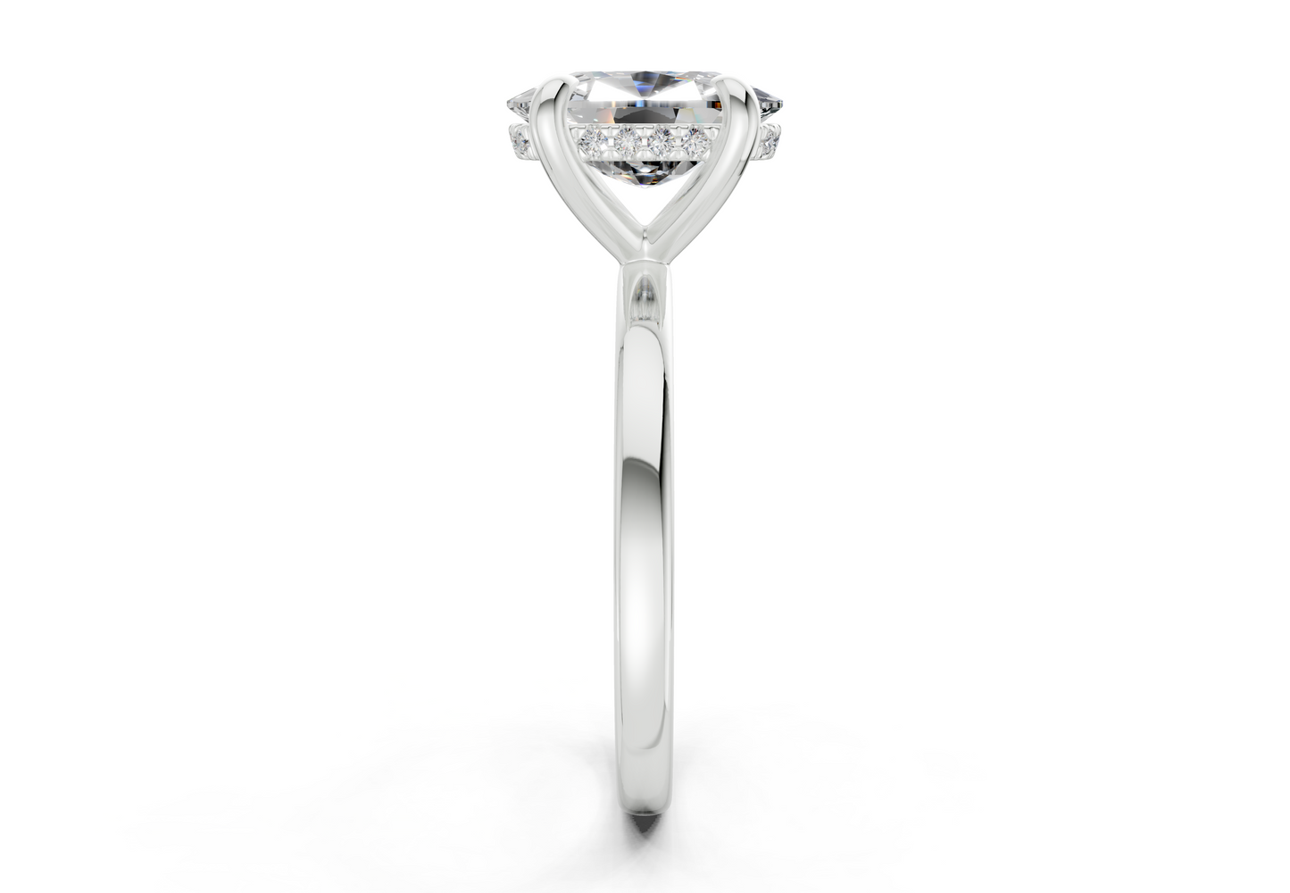 Solstice Diamond Solitaire Elongated Cushion Cut 2.3mm Engagement Ring