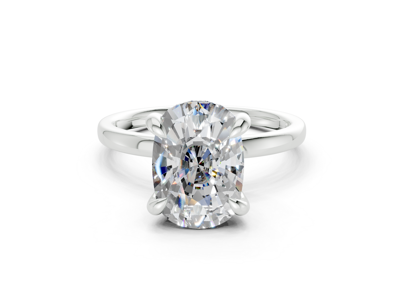 Solstice Diamond Solitaire Elongated Cushion Cut 2.3mm Engagement Ring