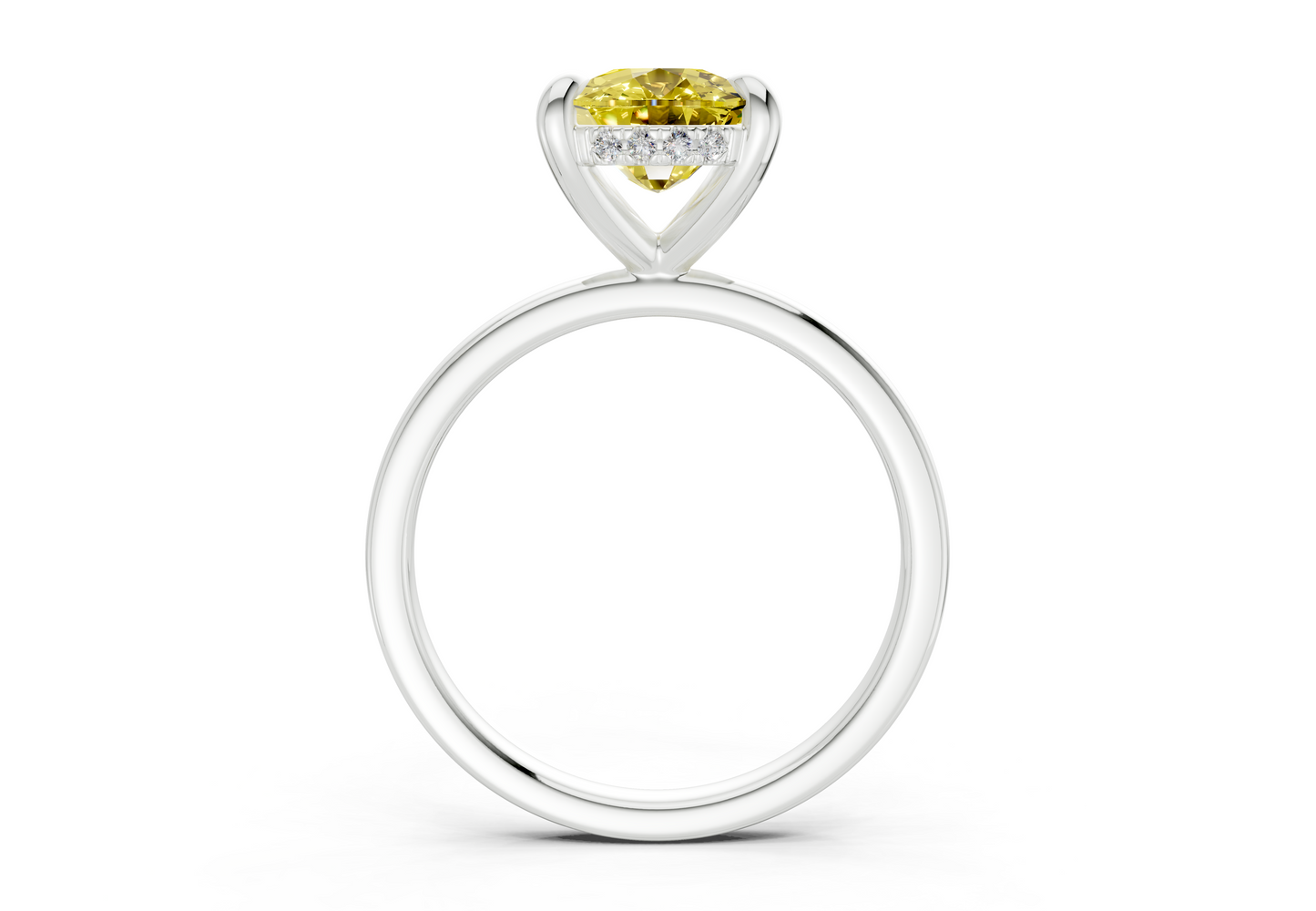 Solstice Yellow Diamond Solitaire Elongated Cushion Cut 2.3mm Engagement Ring