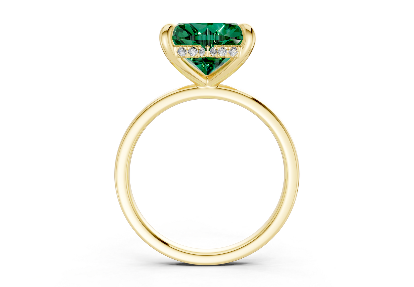 Solstice Emerald Gemstone Solitaire Heart Cut 2.3mm Engagement Ring