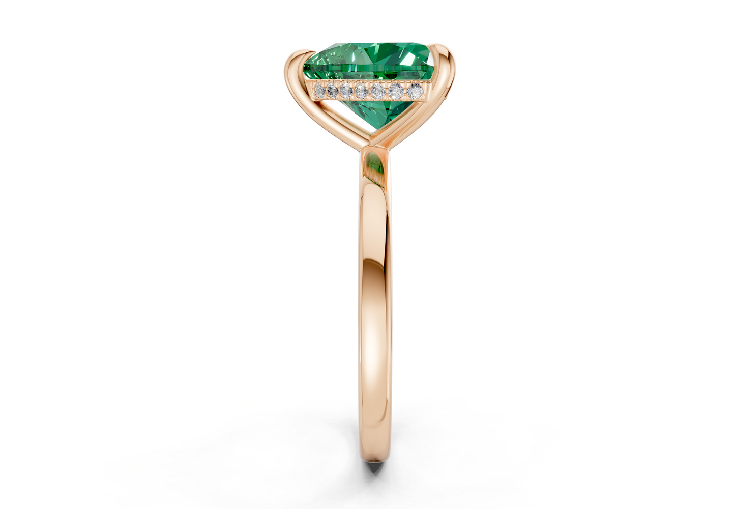 Solstice Emerald Gemstone Solitaire Heart Cut 2.3mm Engagement Ring