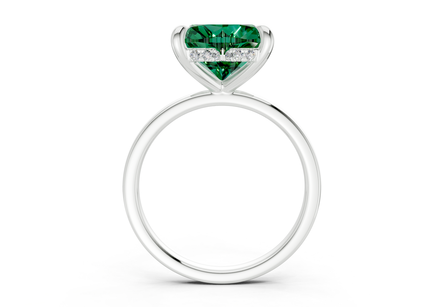 Solstice Emerald Gemstone Solitaire Heart Cut 2.3mm Engagement Ring