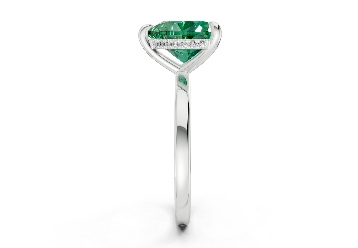 Solstice Emerald Gemstone Solitaire Heart Cut 2.3mm Engagement Ring