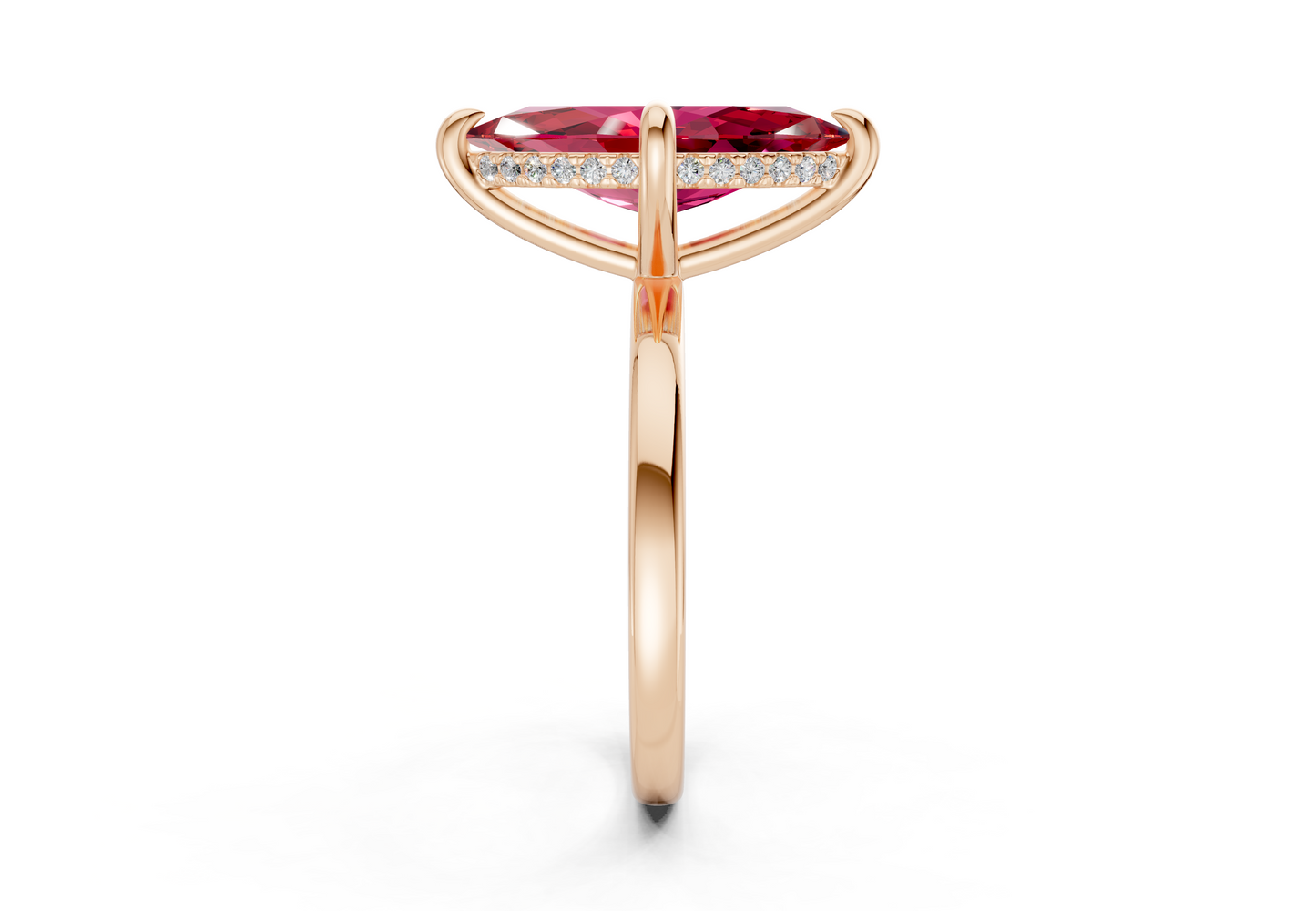 Solstice Ruby Gemstone Solitaire Marquise Cut 2mm Engagement Ring