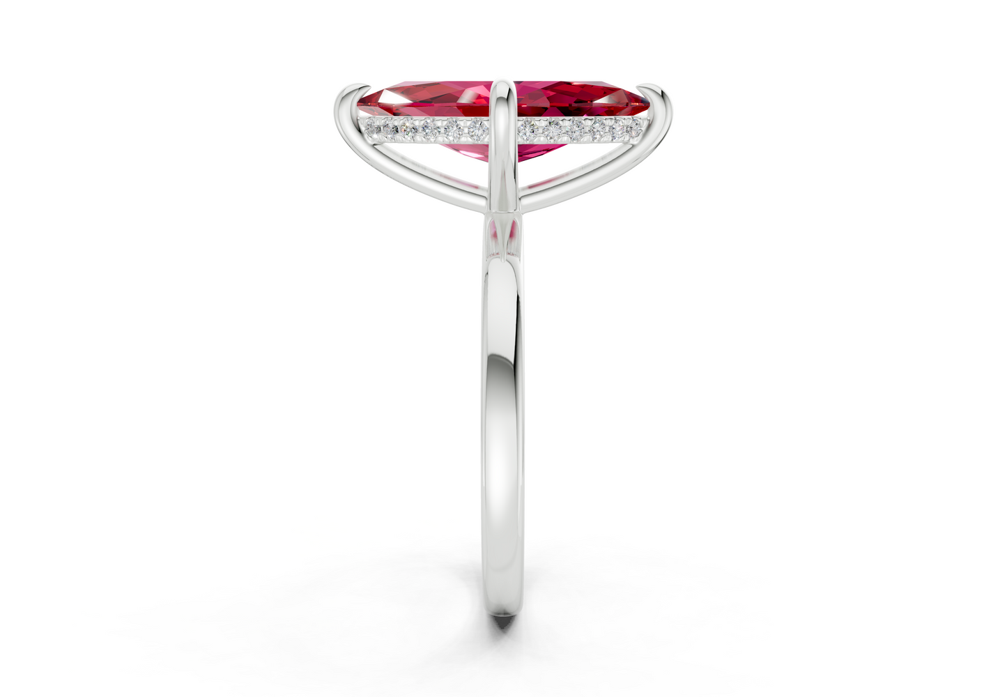 Solstice Ruby Gemstone Solitaire Marquise Cut 2mm Engagement Ring