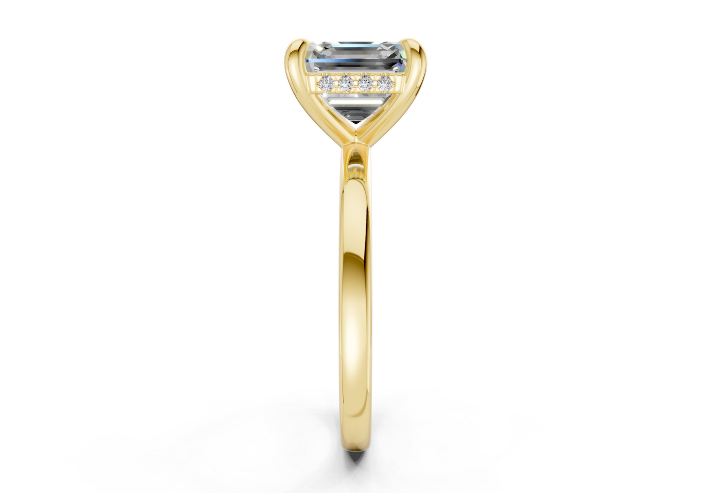 Solstice Diamond Solitaire Asscher Cut 2.3mm Engagement Ring