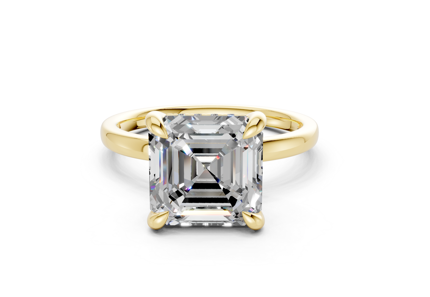 Solstice Diamond Solitaire Asscher Cut 2.3mm Engagement Ring