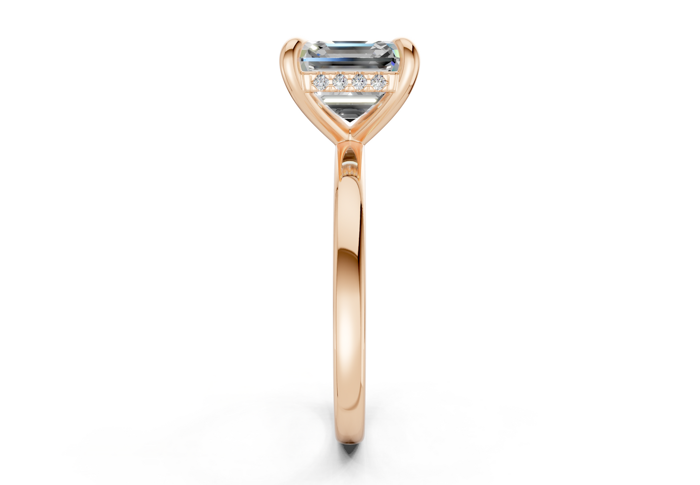 Solstice Diamond Solitaire Asscher Cut 2.3mm Engagement Ring