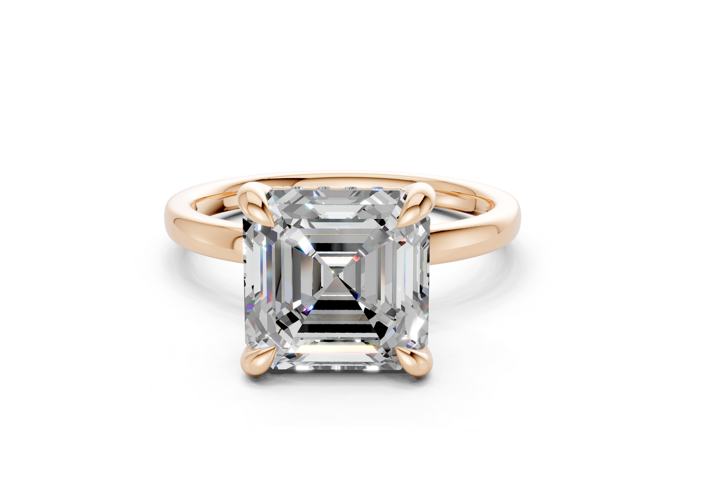 Solstice Diamond Solitaire Asscher Cut 2.3mm Engagement Ring
