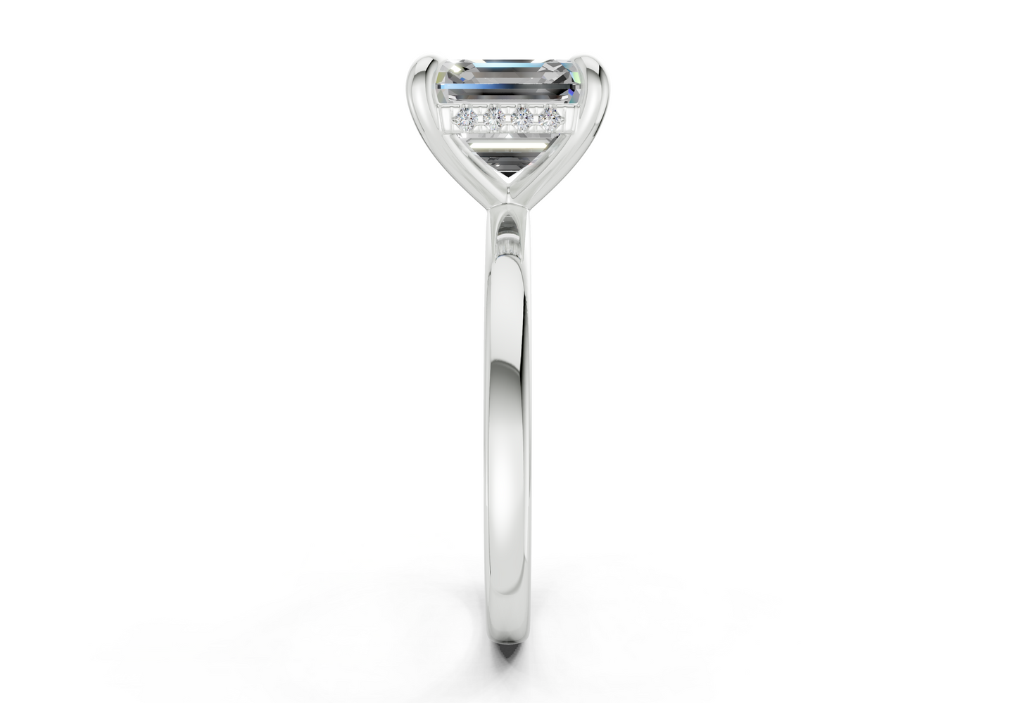Solstice Diamond Solitaire Asscher Cut 2.3mm Engagement Ring