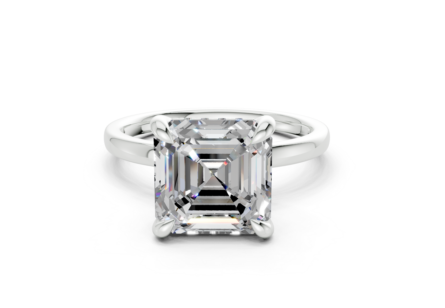 Solstice Diamond Solitaire Asscher Cut 2.3mm Engagement Ring