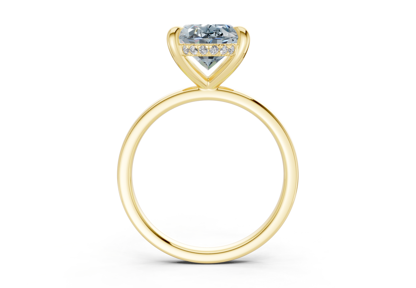 Solstice Blue Diamond Solitaire Oval Cut 2mm Engagement Ring